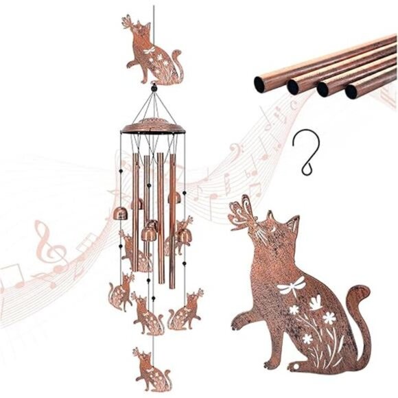 Cat Wind Chimes Outdoor Cat Gifts for Women/Men/Mom/Grandma/Wife/Friends - Picture 7 of 7